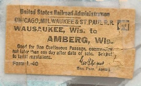 Wausaukee to Amberg Ticket